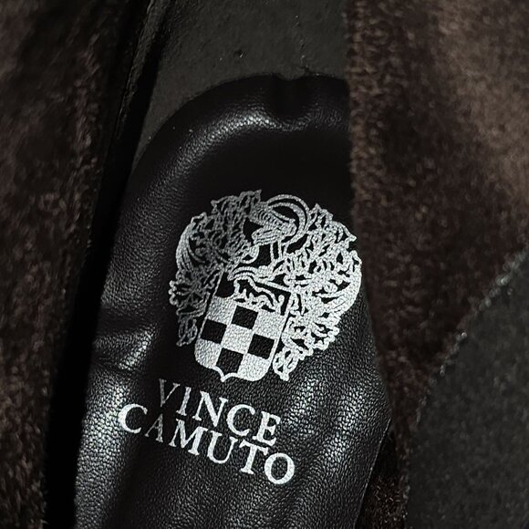 Vince Camuto Babellie Mid Calf Western Boot Square Toe Taupe Tan Suede Size 10 - Picture 11 of 14